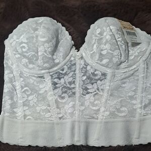 Elegant White Lace Bustier Size 34C